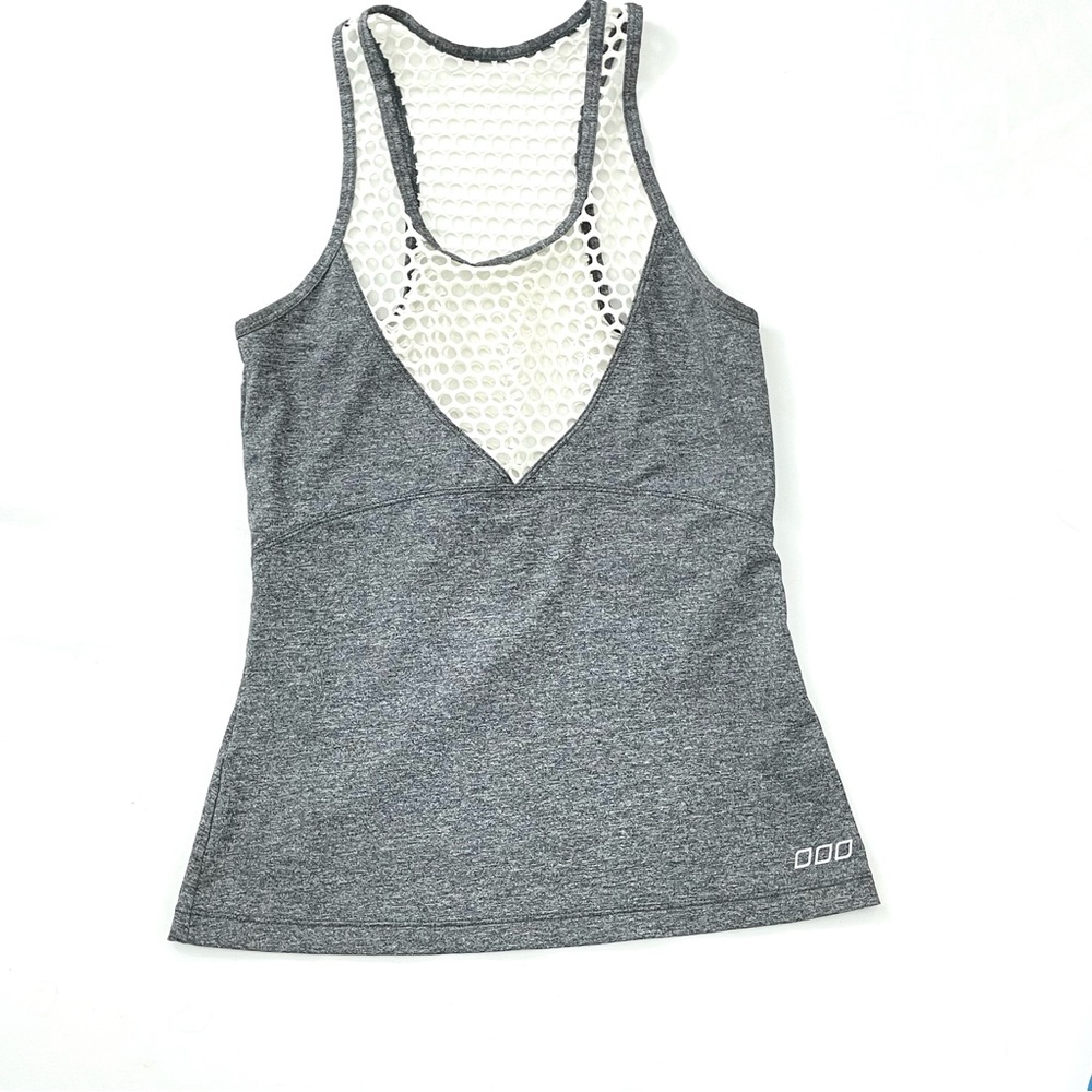 Lorna Jane Mesh Pixie Excel Gray Razorback Tank Small
